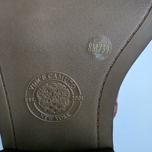 Vince Camuto Bembonie Suede Stacked Heel Bootie Buckle Ankle Boot | Sz 8, Brown - Picture 9 of 9